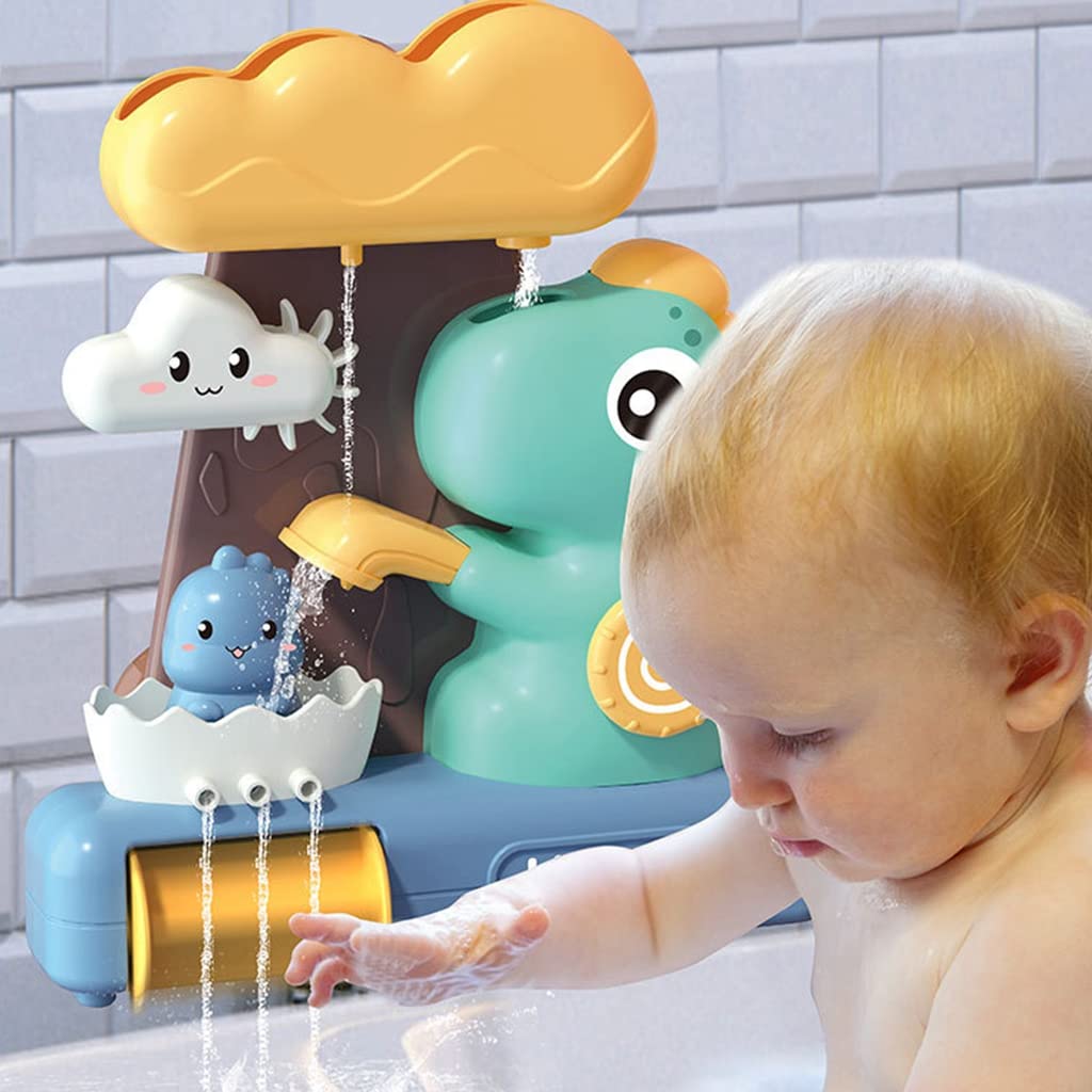 PATPAT Baby Bath Toys, Fun Dinosaur Water Spray Toy Set Cartoon Bath Toy Sprinkler Toy Suction Cup Design Bathtub Toy Shower Toy for Baby Toddler 1-4 Years Old Bathtime Toy Gift for Toddler