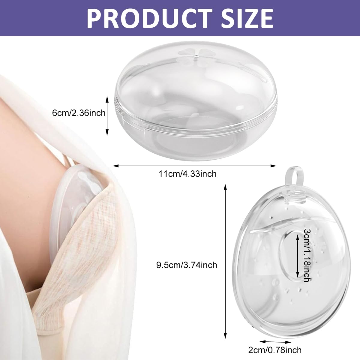 SNOWIE SOFT Reusable Nipple Caps for Breastfeeding with 160ml Leak-Proof Shell | Food Grade Silicone & PP