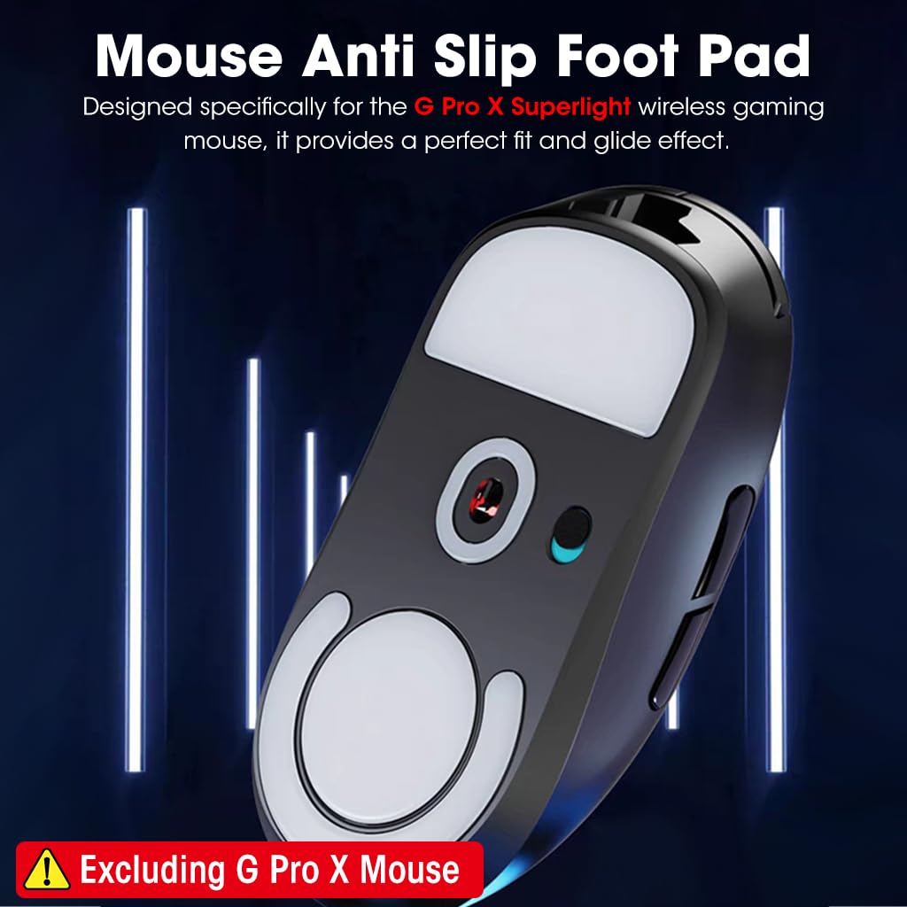 Verilux Mouse Feet Skates for Logitech G Pro X Superlight | 0.7mm PTFE Rounded Edges Replacement 2PCS