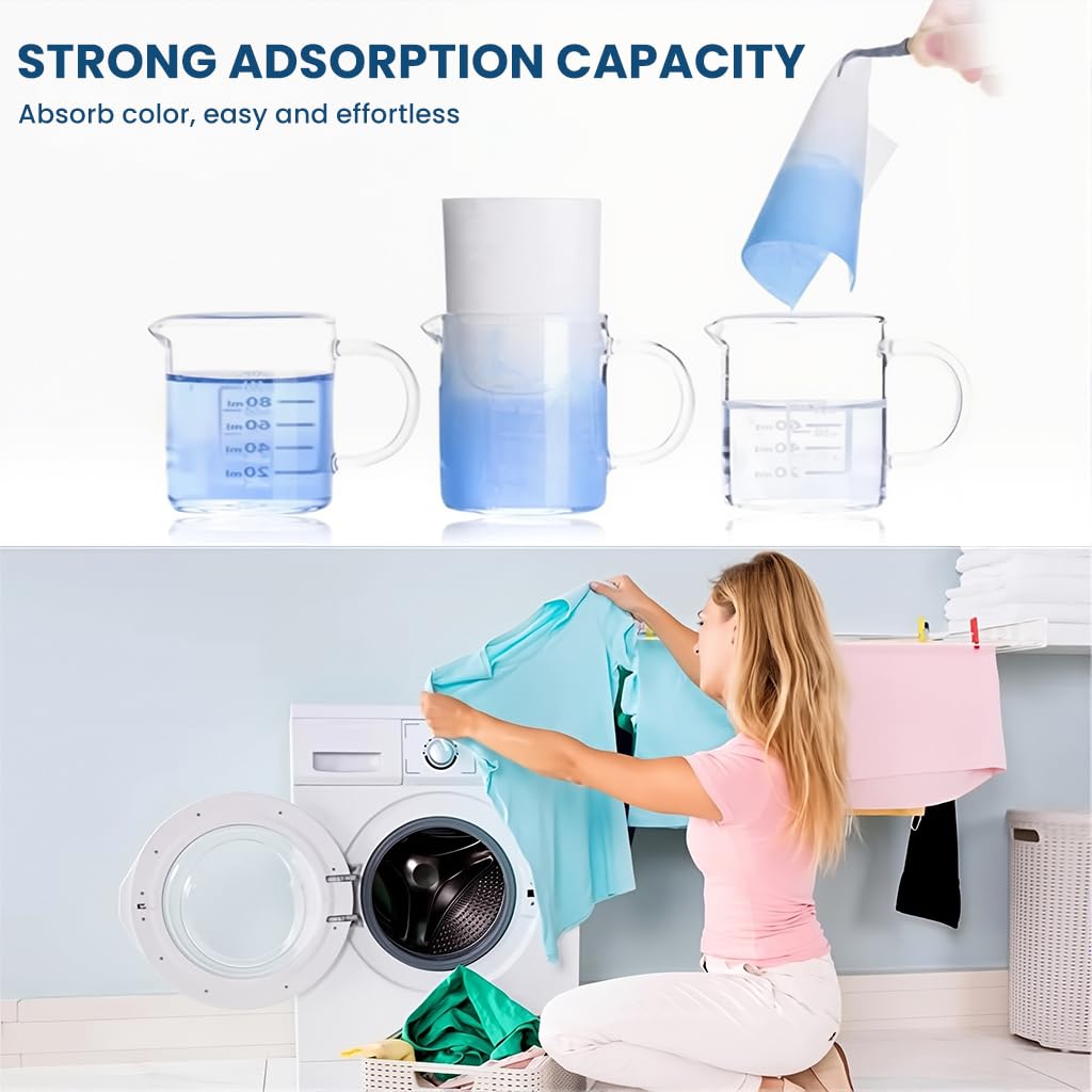 Supvox Fabric Color Absorb Paper for Mixed Laundry with Honeycomb Texture | 100 Wipes