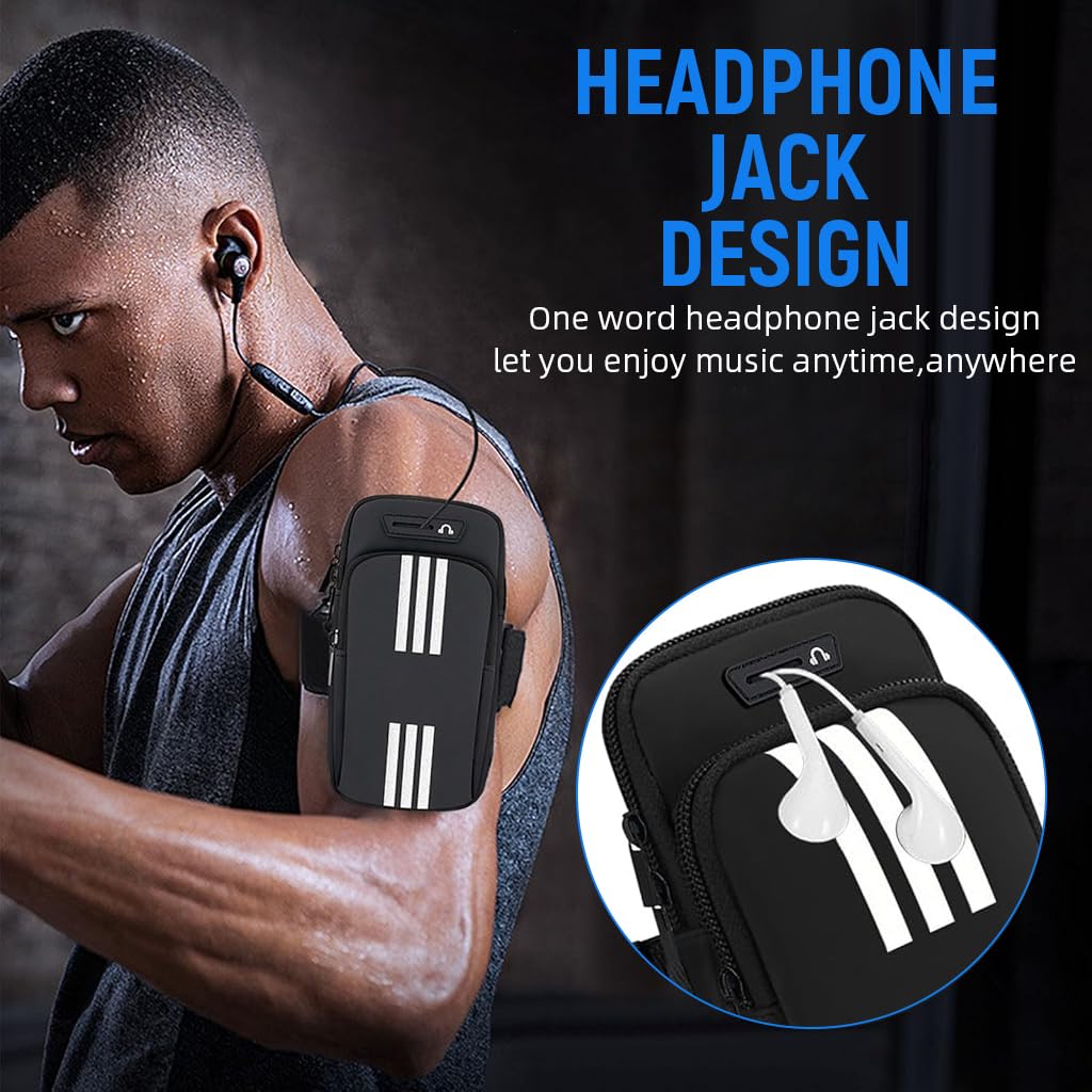 Proberos Running Armband Phone Bag for 7 in Phones with Dual Zipper Pockets and Mesh Back | Waterproof and Adjustable Strap