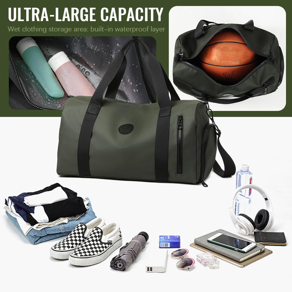 GUSTAVE Gym Bag for Men with Footwear Compartment 46x20x26cm Waterproof Oxford Cloth | Travel and Fitness Duffle