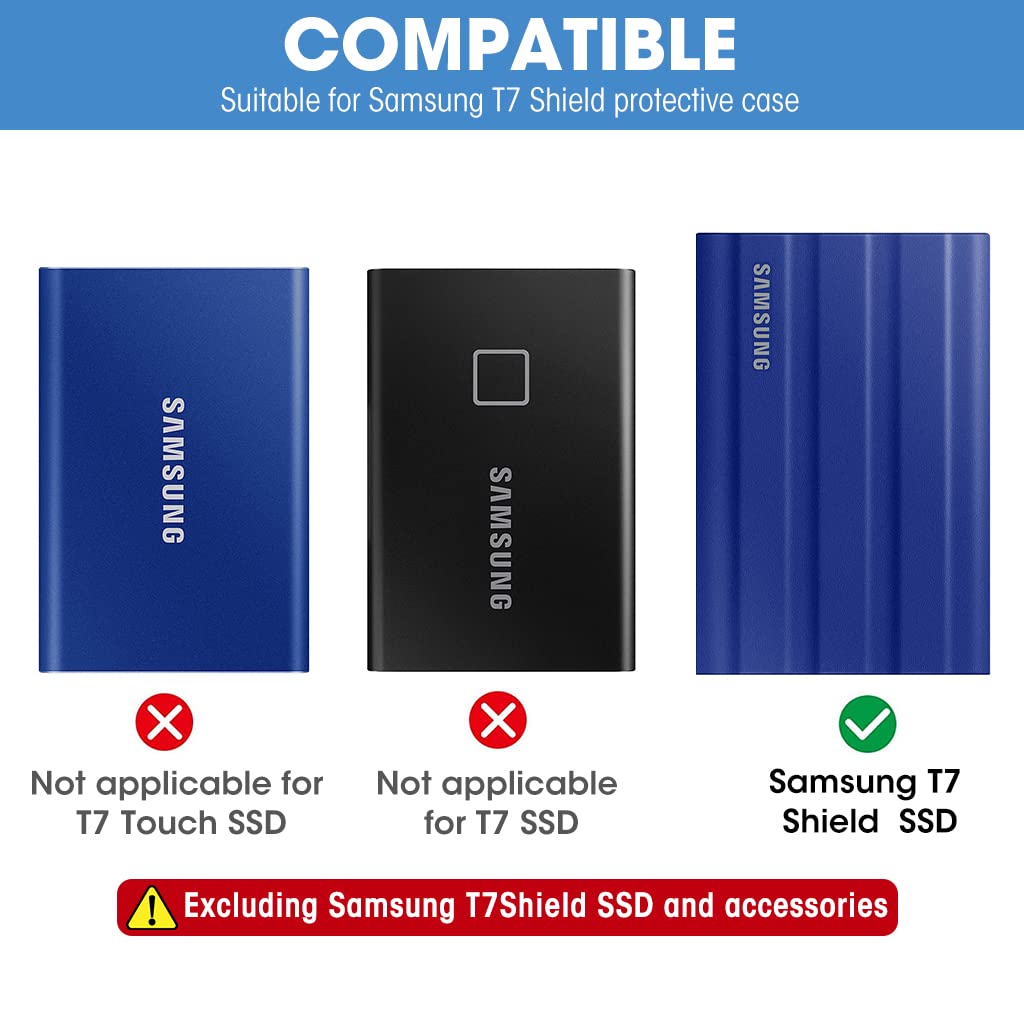 Zeitel Carrying Case for Samsung T7 Shield SSD featuring 5.51×3.93×1.37 in EVA Protection | Black Travel Storage Bag