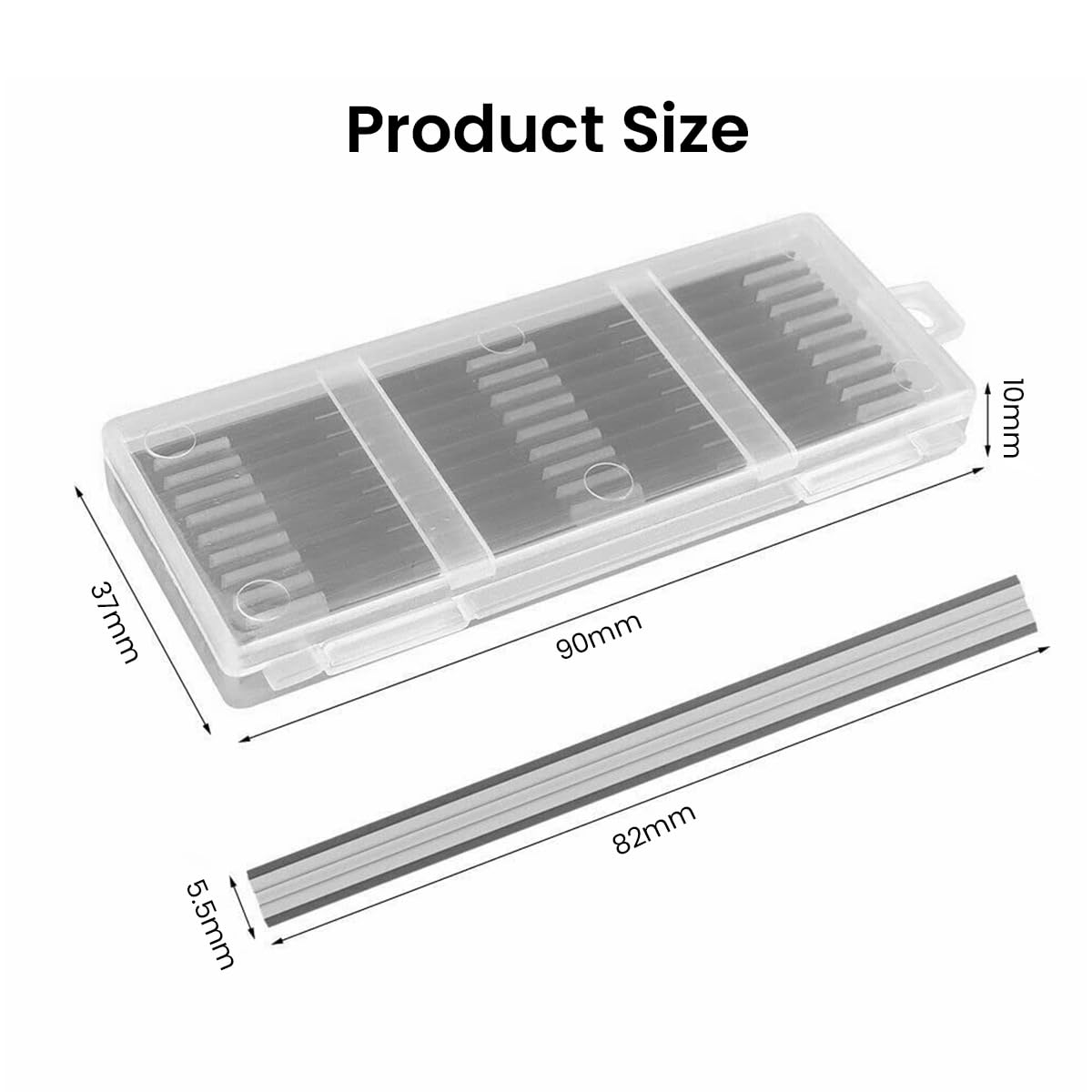 HASTHIP Planer Machine Blades Replacement for Woodworking with Carbon Steel Build | Includes Storage Box