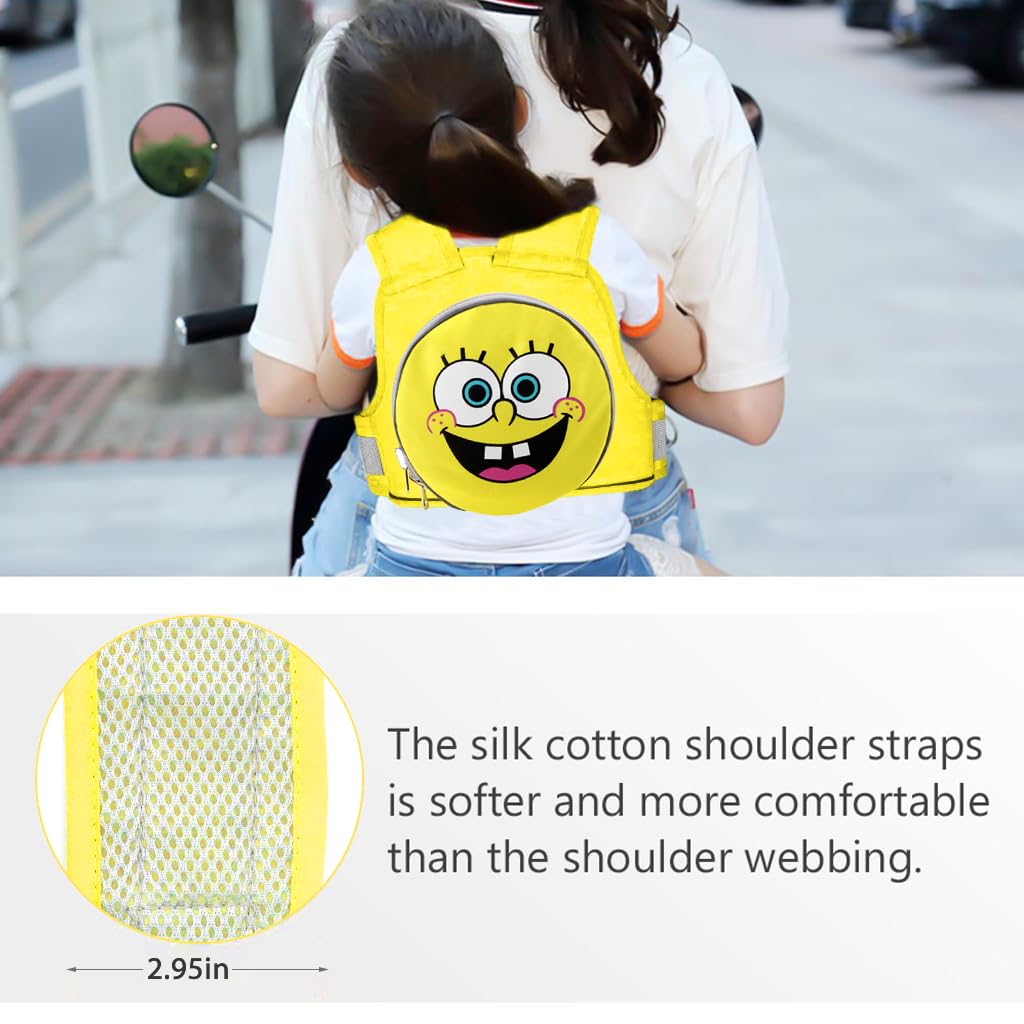 SNOWIE Soft Kids Safety Belt for Two Wheeler with Reflective Strips and Quick Release Buckle | Adjustable Harness for Children 9 Months to 10 Years