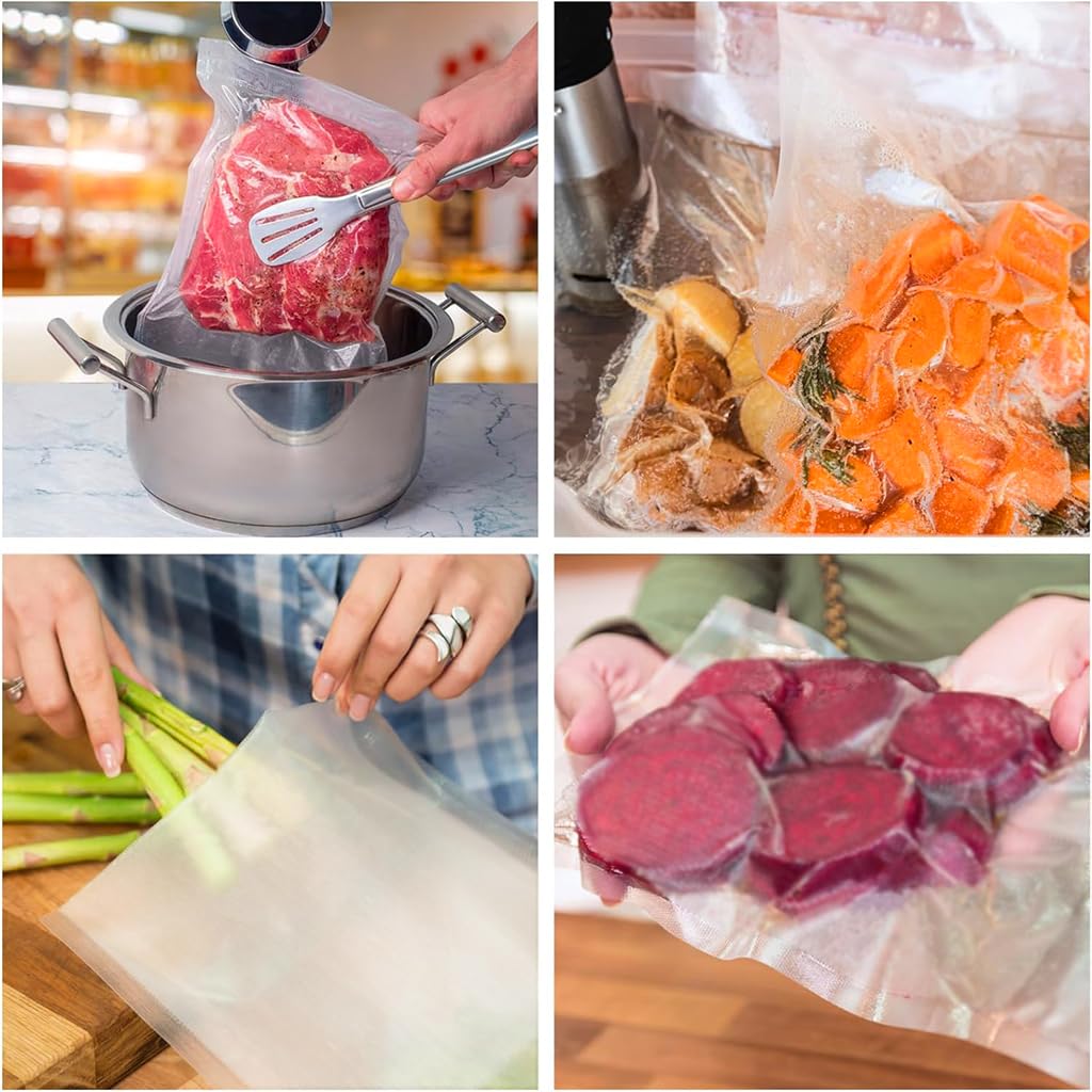 HASTHIP Vacuum Sealer Bags for Food Storage featuring 0.16mm Puncture Resistance | 100pcs 5.9x9.8in BPA Free