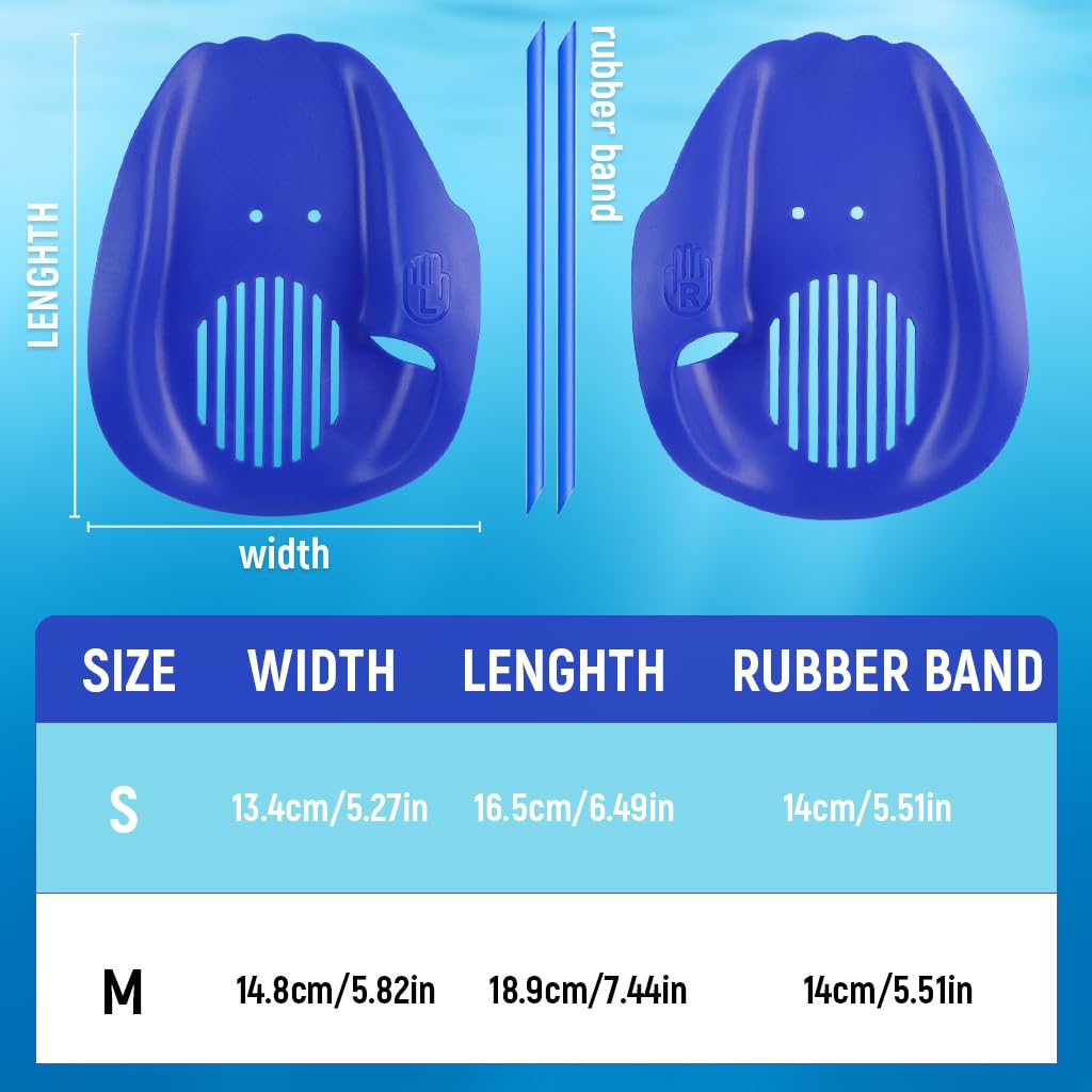 Proberos Swim Paddles for Strength and Endurance Building 13.4x16.5cm with Detachable Straps