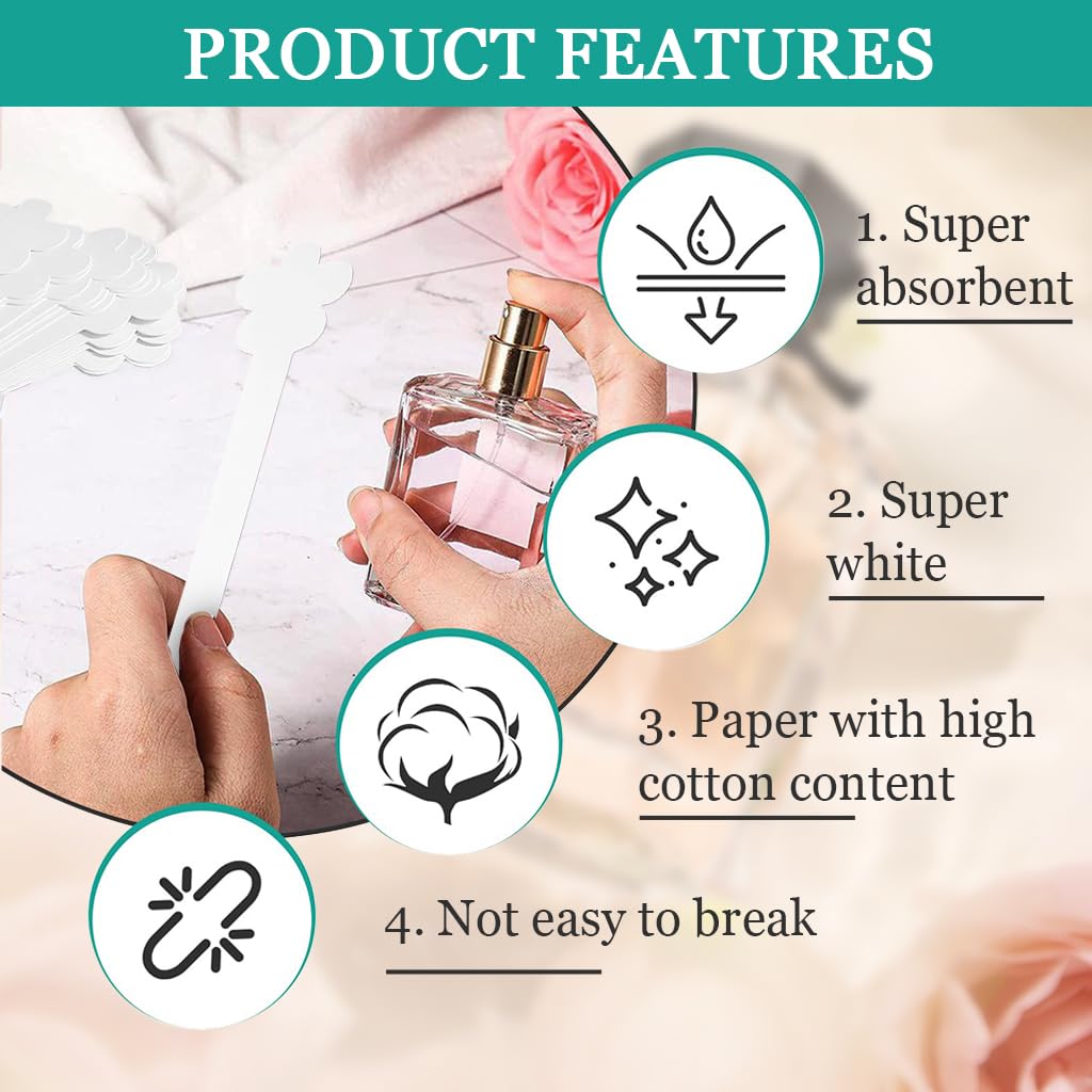 ZIBUYU Perfume Test Strips for Fragrance Evaluation with 13cm Cotton Pulp Design | 100 Pack