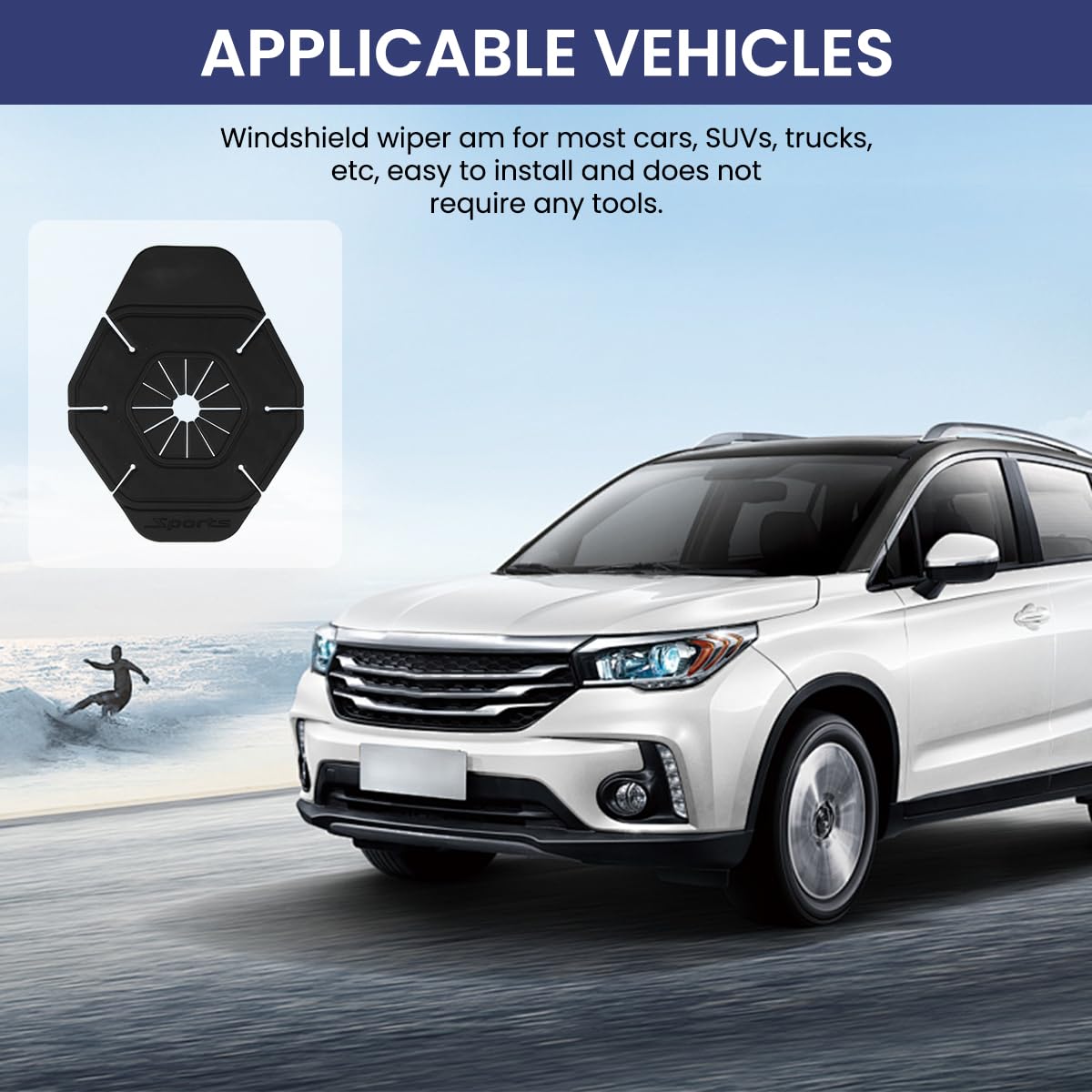 STHIRA Car Wiper Hole Protector Pads for Windshield Dust Protection | 4PCS Silicone Guards