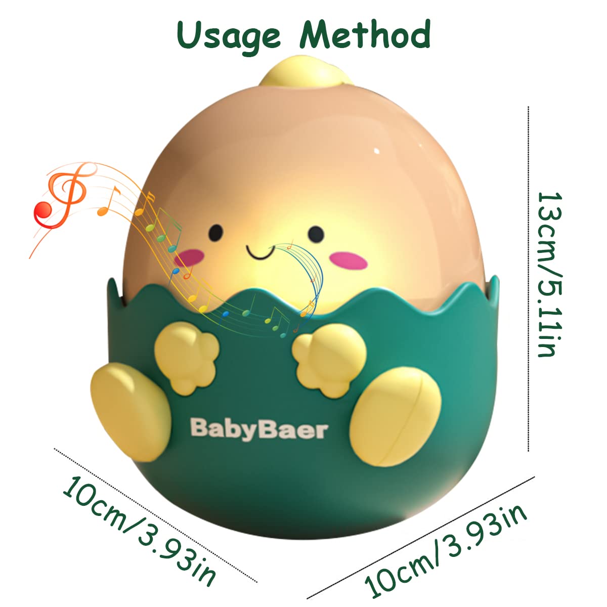 PATPAT Roly Poly Baby Toys for 6 to 12 Months with Music and 4 Color Lights | Dinosaur Night Light for Kids