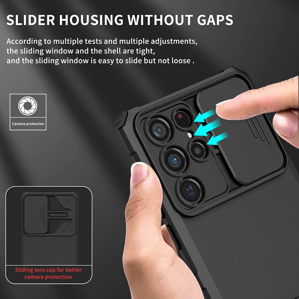ZORBES Samsung S22 Ultra Case with Stand Cover featuring TPU Shockproof Protection | 2PCS