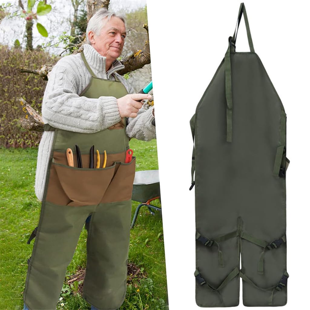 HASTHIP Work Apron for Men with Three Pockets and Quick Release Buckle | Thick Oxford Fabric Waterproof Protection for Woodworking and Gardening
