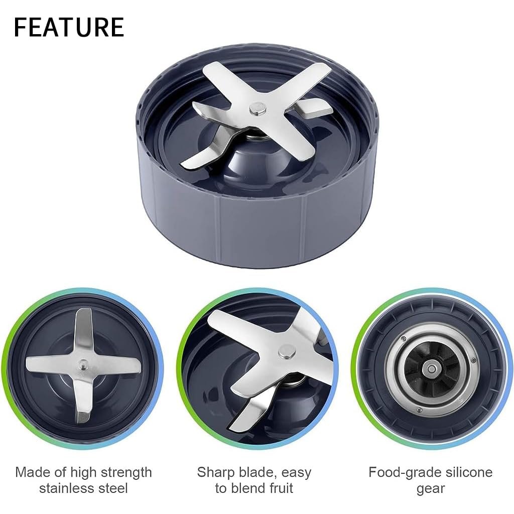 HASTHIP Blender Replacement Parts for NutriBullet 600W and 900W featuring 6‑Fin 304 Stainless Blade | 8 Pieces Set with Gaskets and Motor Coupler