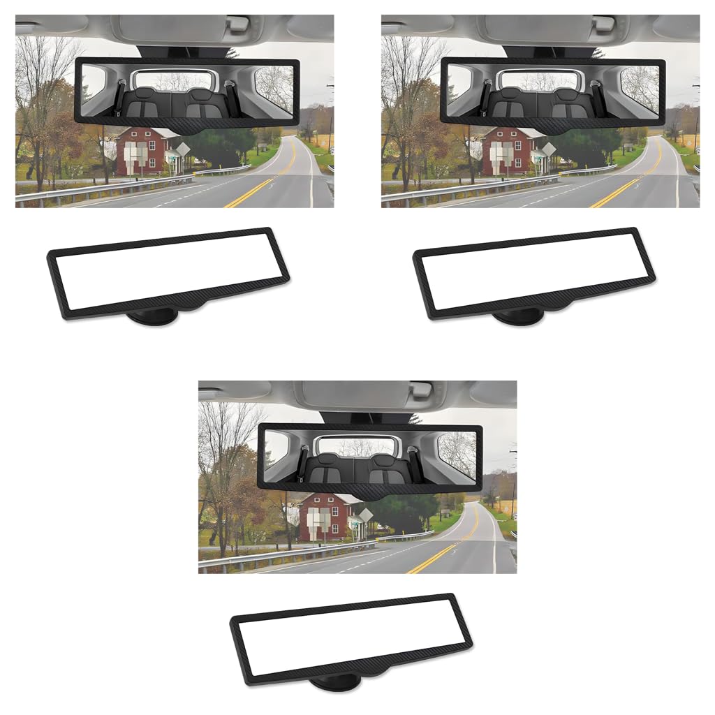 STHIRA Car Rear View Mirror for Cars and SUVs featuring HD Wide Angle 248x75mm | 3PCS