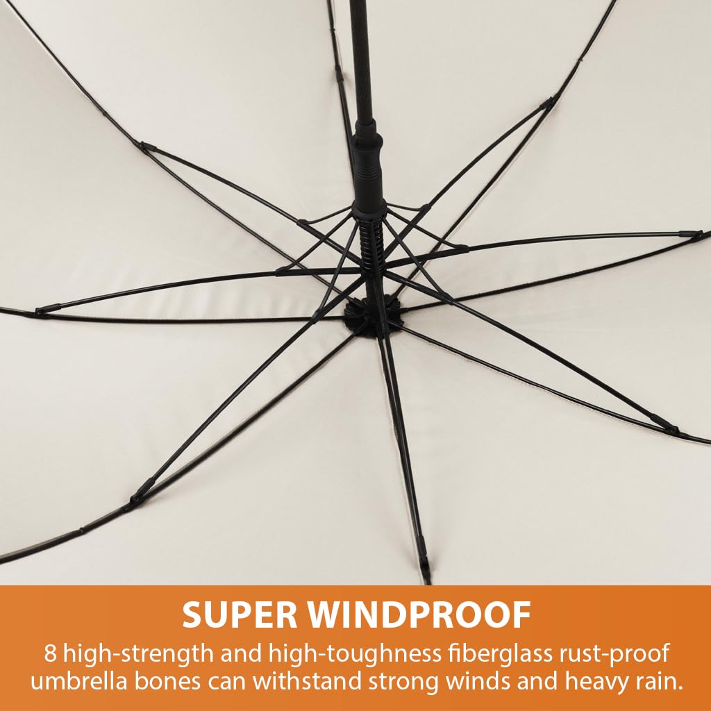 PALAY Big Umbrella for Men with 132cm Canopy and Auto One Touch Open | 8 Fiber Ribs Windproof Oxford Sun Protection