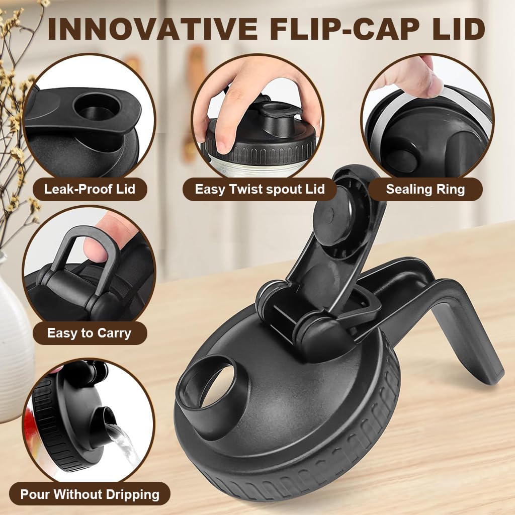 Supvox Cold Brew Coffee Maker 64oz with Stainless Steel Cone Filter and Leak Proof Lid