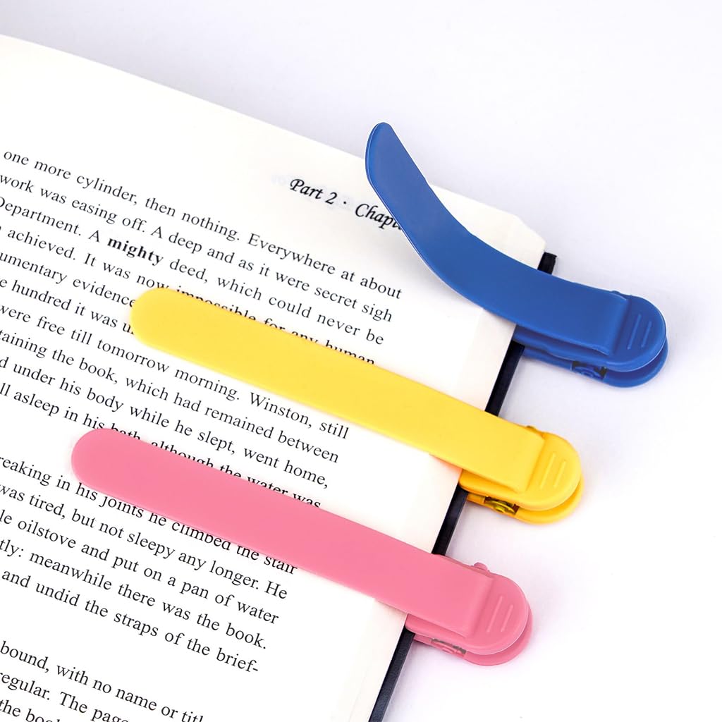 Climberty Silicone Bookmarks 3 Pack with Secure Clip On Design for Readers & Students | Slim Flexible Page Markers for Women and Book Lovers