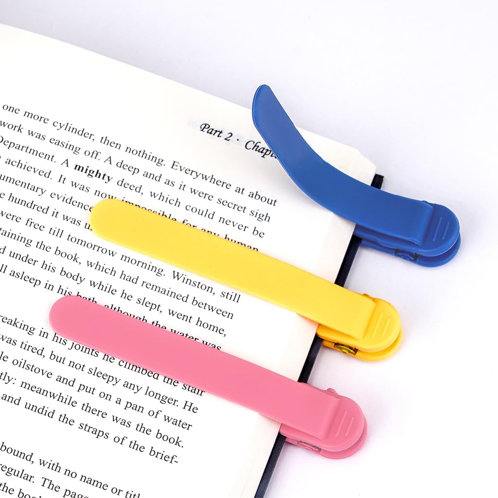 Climberty® 3-Pack Silicone Bookmarks, Slim Clip-on Book Marks, Bookmarks for Women, Gifts for Mothers Teachers Book Lovers on Mother's Day, Birthday, Thanksgiving and Christmas