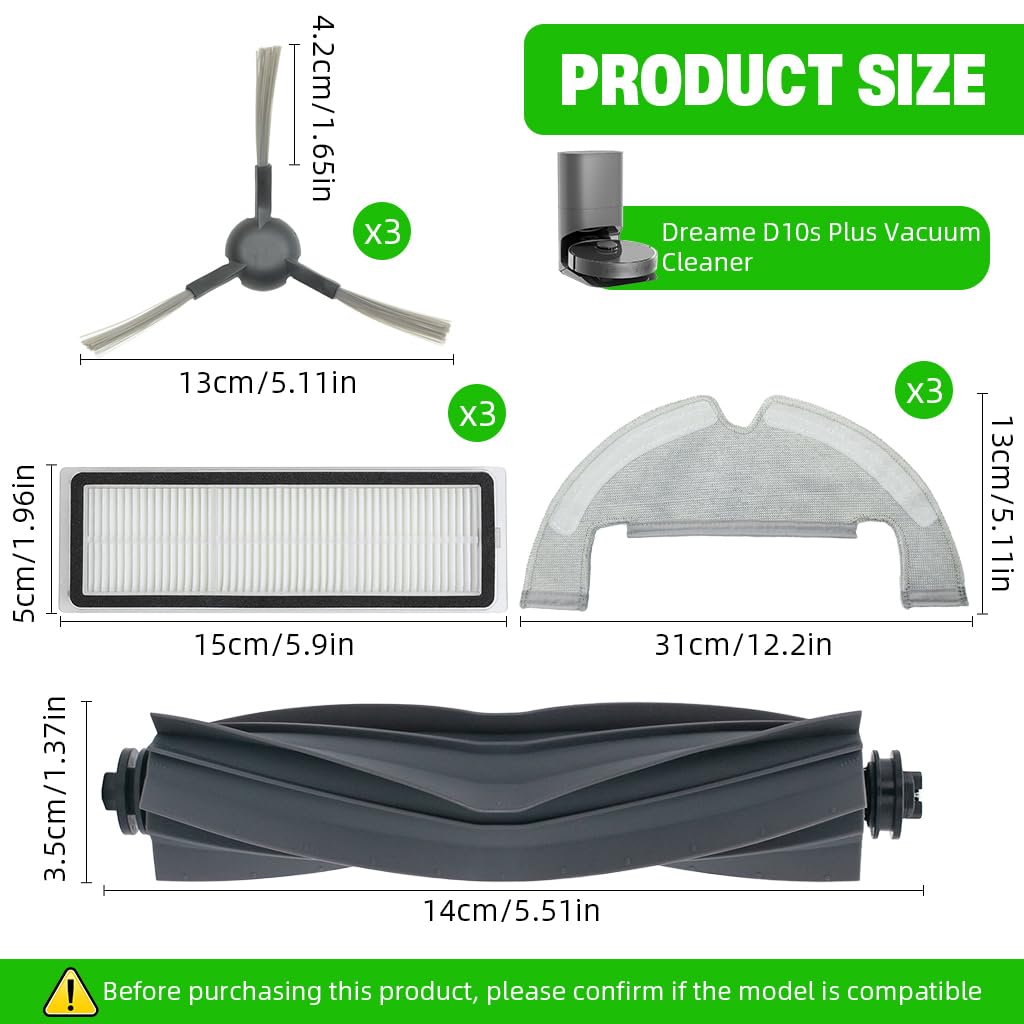 HASTHIP Accessories Kit for Dreame D10s Plus with 20 pcs including Brushes Mops and Filters
