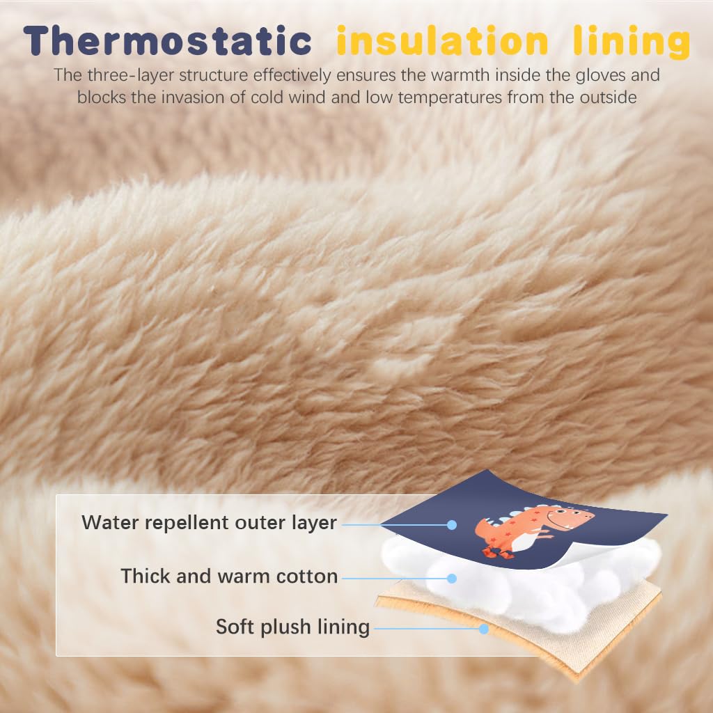 PATPAT Kids Winter Gloves for Outdoor Play with Fleece Lining and Touch Screen Fingers | Boys 7–14