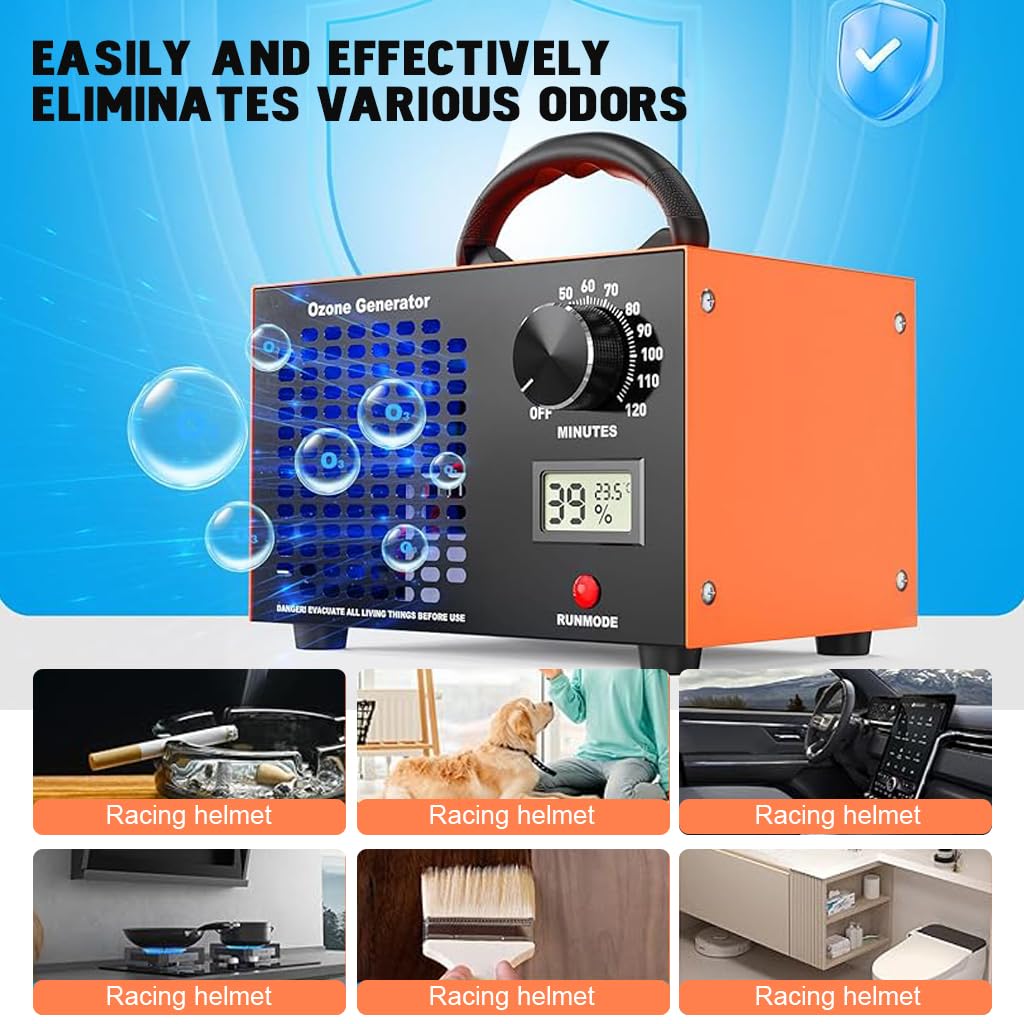 HANNEA Ozone Generator for Air Purification and Odor Removal with LCD Display | 60000mg h Output