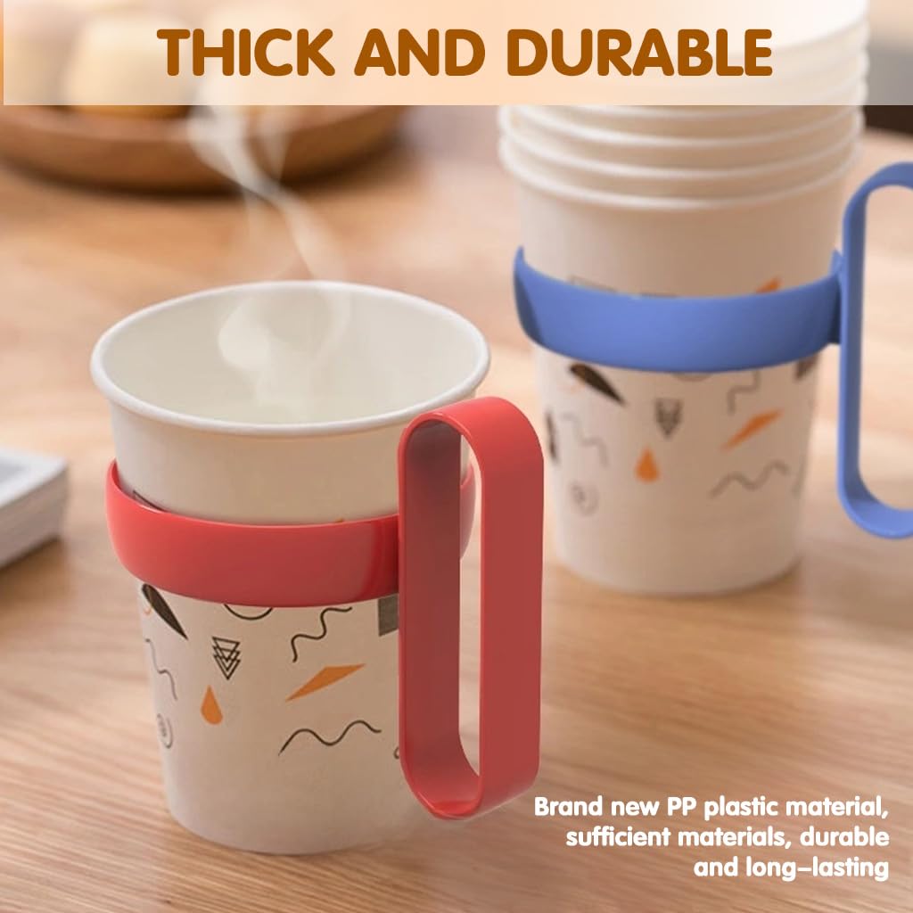 Silicone Cup Rings for Paper Cups featuring Loop Handles and 2.6 in Non Slip Grip | 10 Pcs