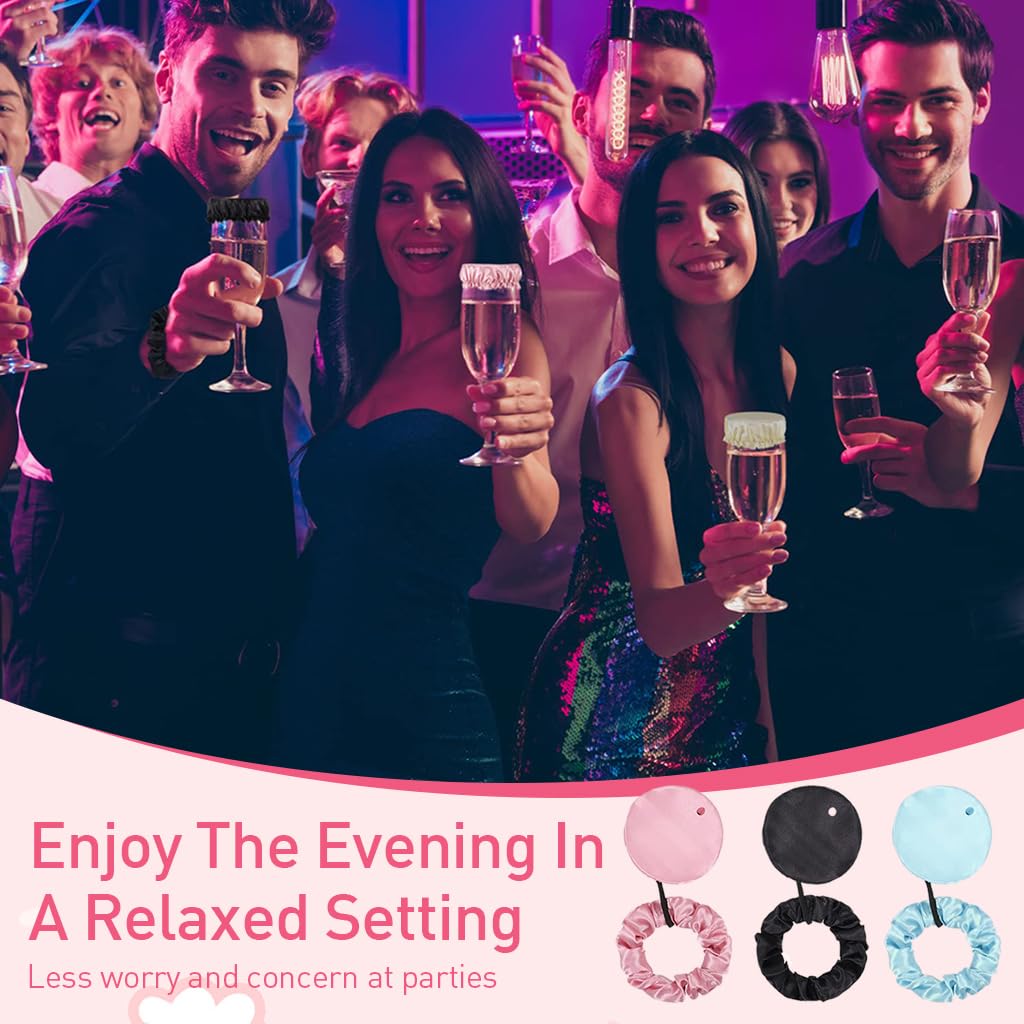 HASTHIP Drinking Cup Covers 3 Pcs for Water and Drinks with Straw Hole and Anti Slip Strap | Reusable Washable Fabric