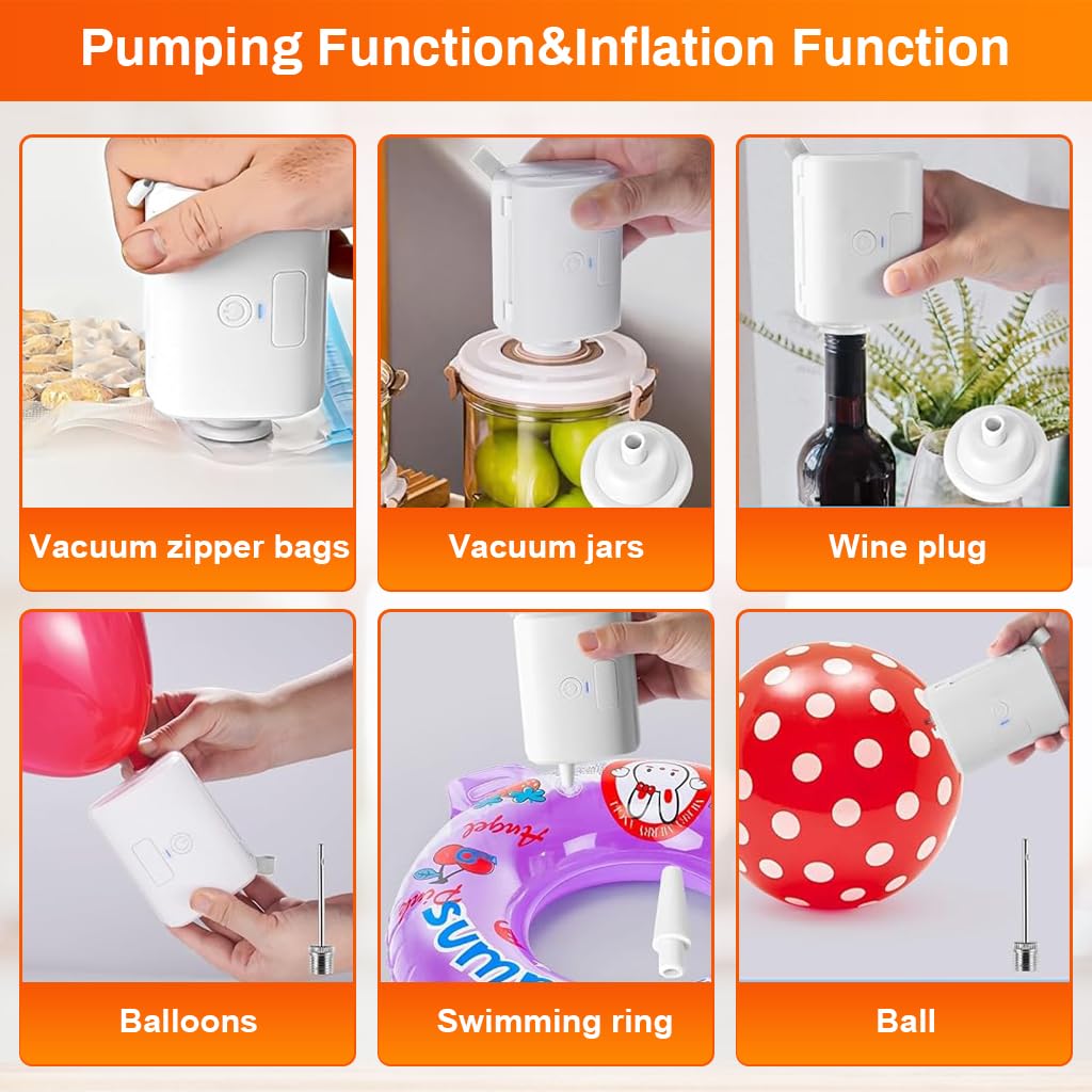 Supvox USB Vacuum Sealer Machine for Food Storage with Built in Cutter and 90x70x51mm Compact Design