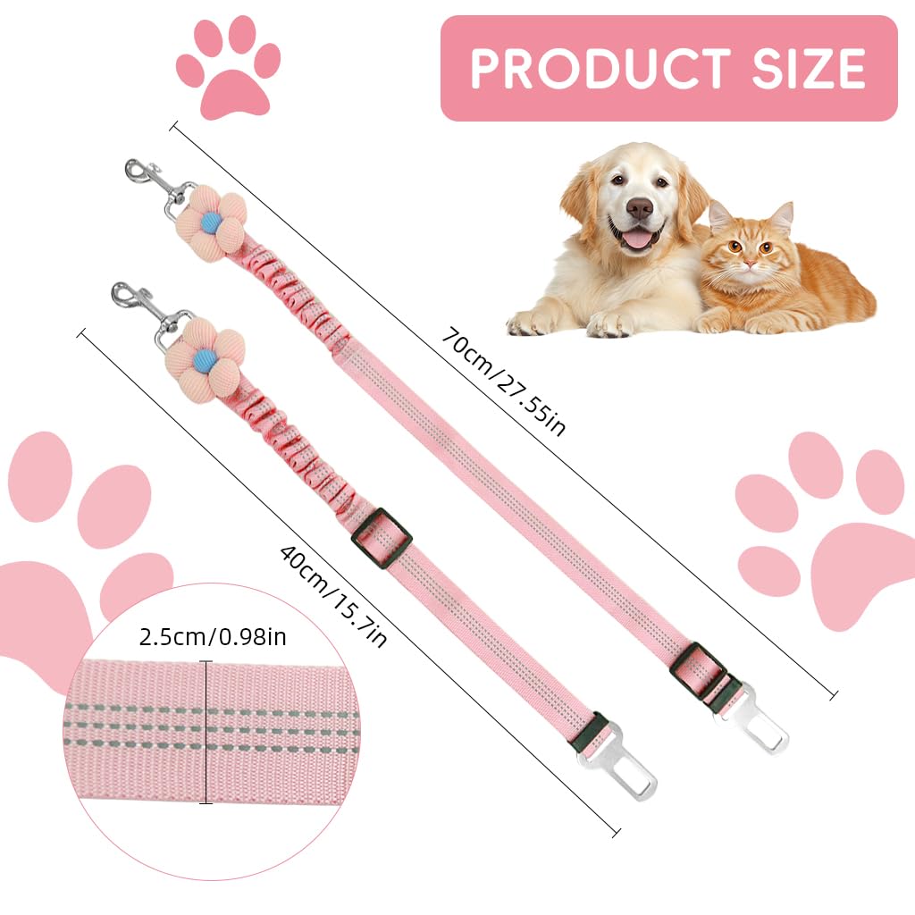 Qpets Dog Car Seatbelt for Safe Road Trips featuring 360° Swivel Metal Clasp and Adjustable Nylon Strap