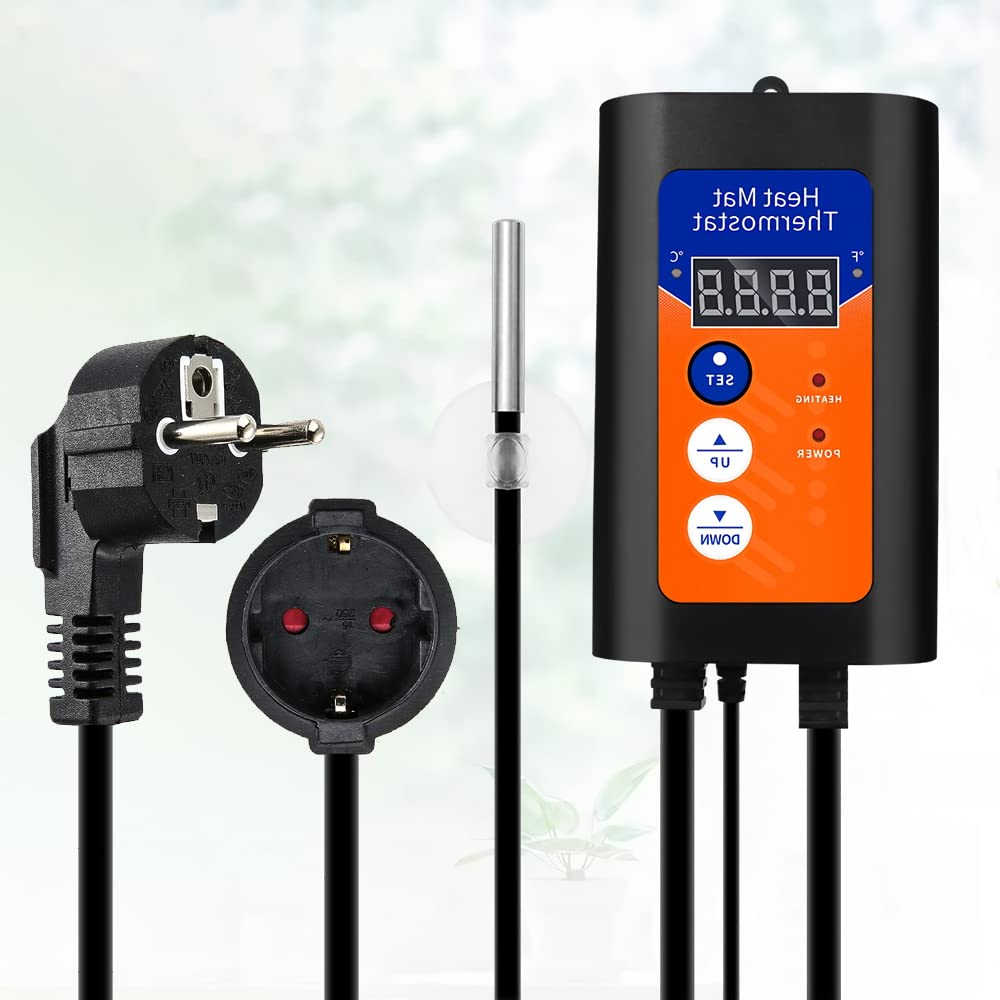 HASTHIP Thermostat Controller for Incubator and Reptiles with Sensor Probe 40–108°F | Plug and Play Design