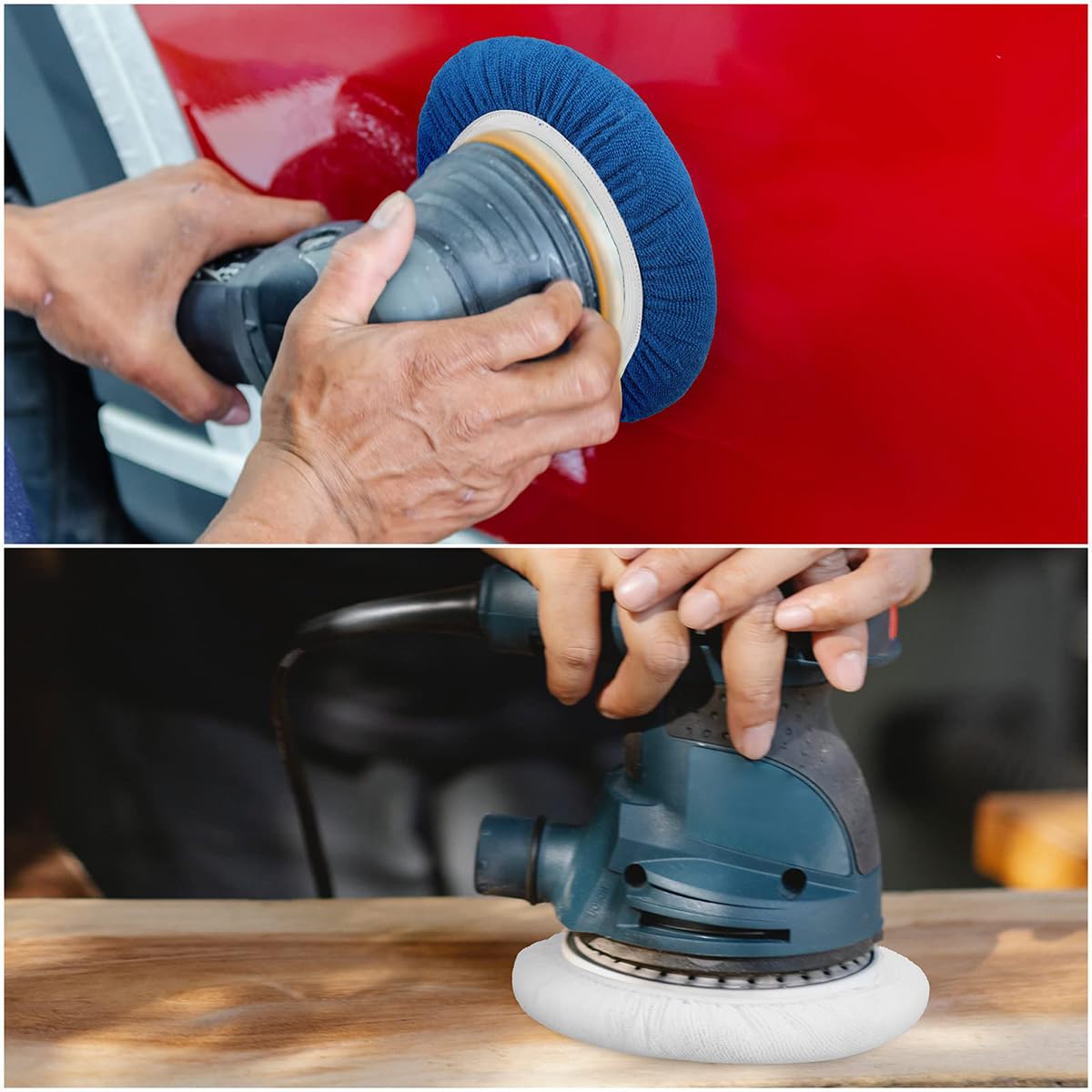 STHIRA Polishing Buffer Pads for Cars and Furniture with 9 and 10 in Fit | 10 Pcs Microfiber Wool Kit