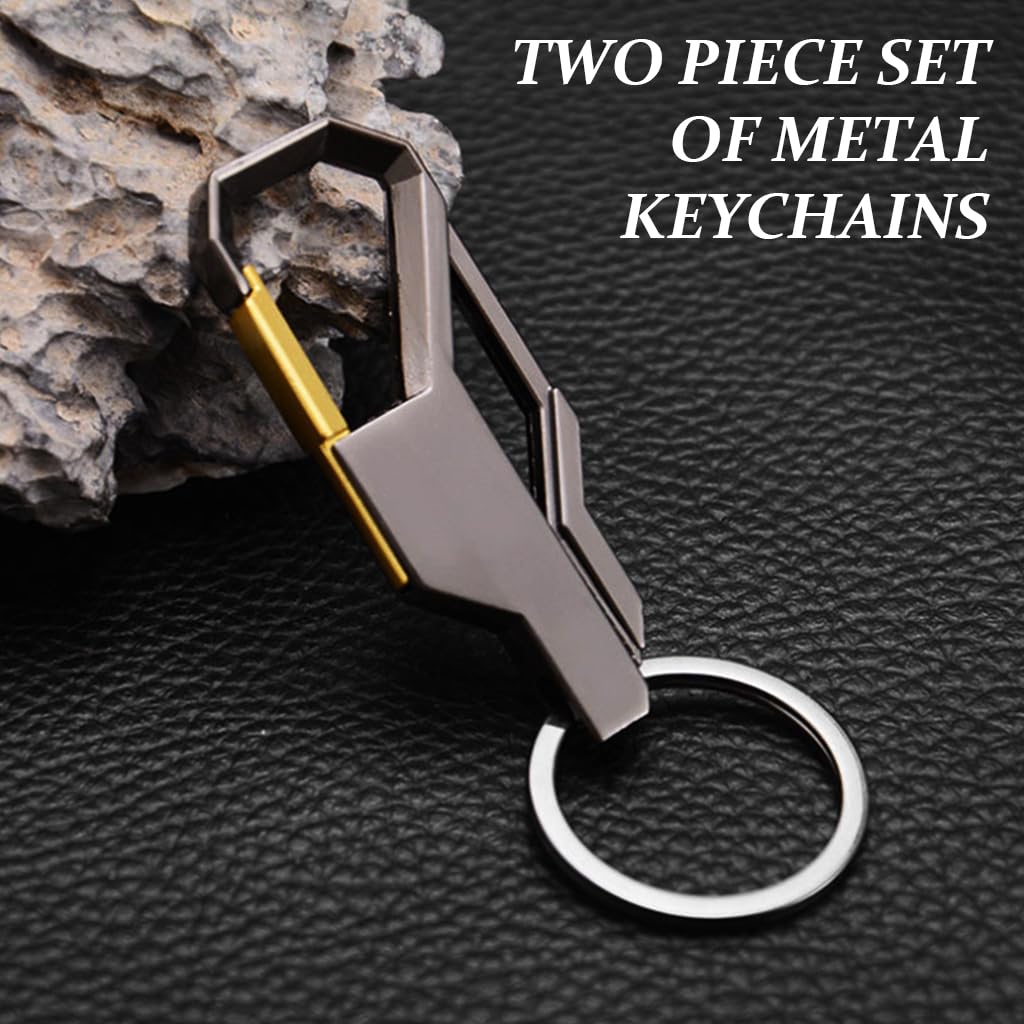 Zibuyu Key Chain for Car Bike and Home with Quick Release Buckle and Folding Cutter | Zinc Alloy 2Pcs Set