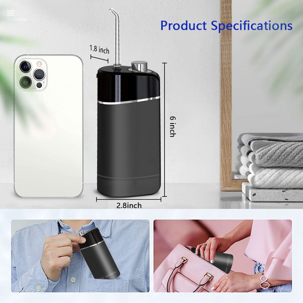 HANNEA Water Dental Flosser for Teeth with 200ml Tank and 3 Modes | Rechargeable IPX7 Cordless Oral Irrigator