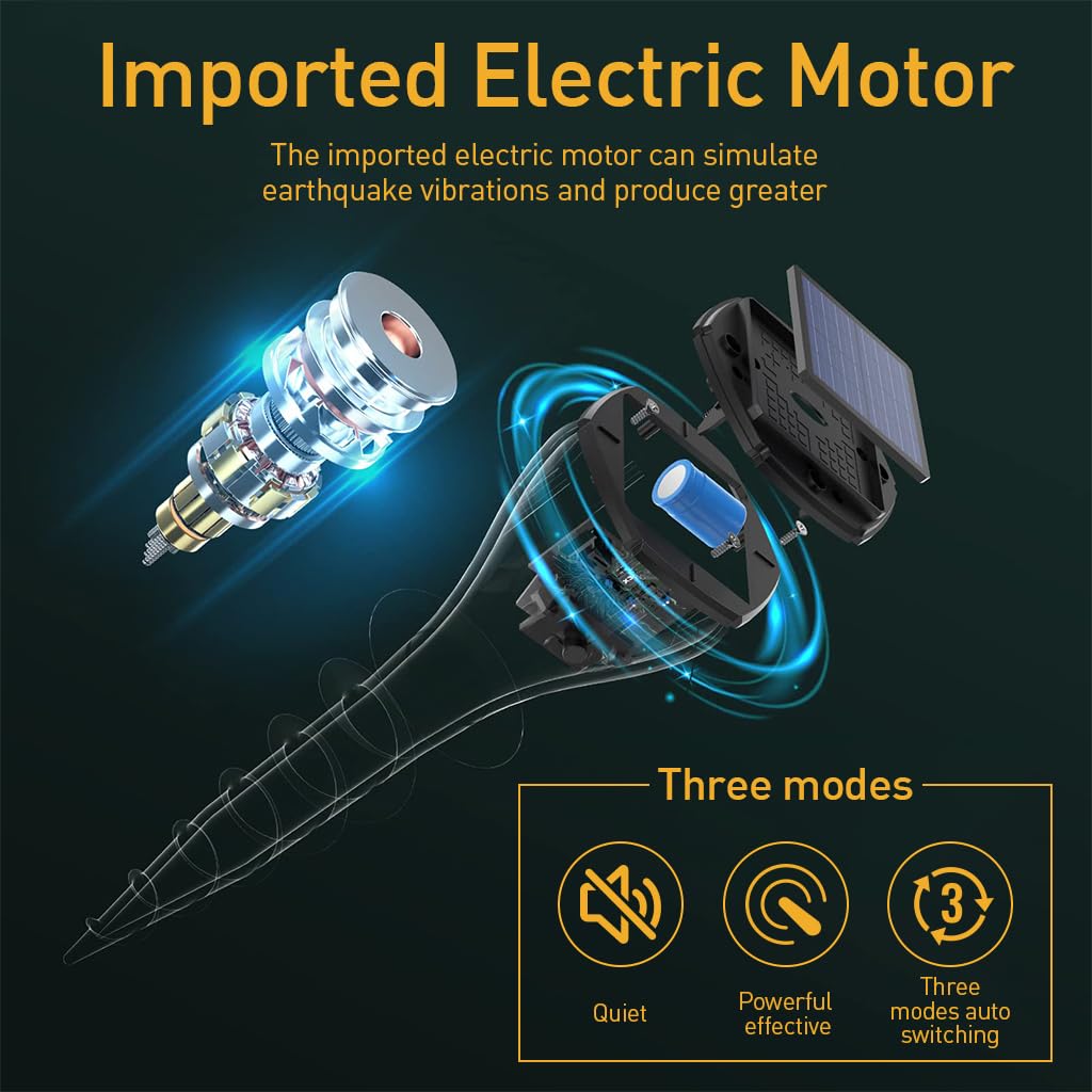 HASTHIP Ultrasonic Pest Repeller for Garden with Solar Power and 3 Frequency Modes | 2 Pcs Set