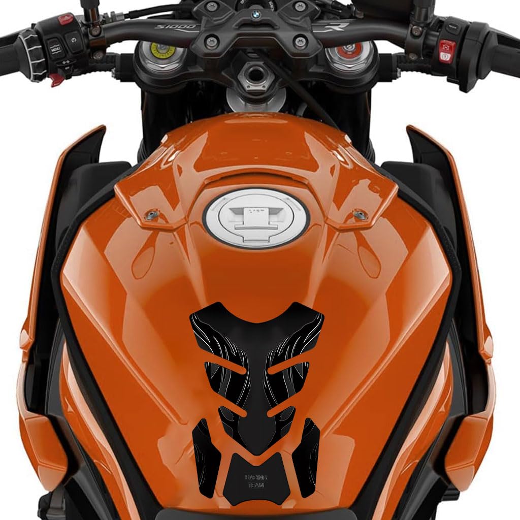 STHIRA Motorcycle Oil Tank Sticker for Decoration with 3D Embossed Fish Bone Design | Waterproof PVC Decal