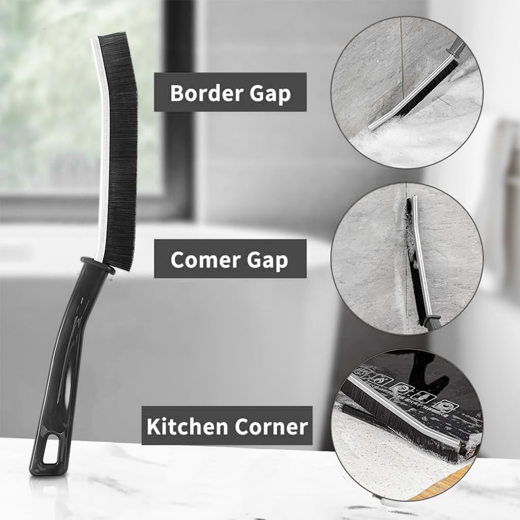 ZIBUYU Gap Cleaning Brush Set for Tiles and Window Tracks with PP Handle & Nylon Bristles | 5Pcs Utility Crevice Brushes for Sink and Kitchen