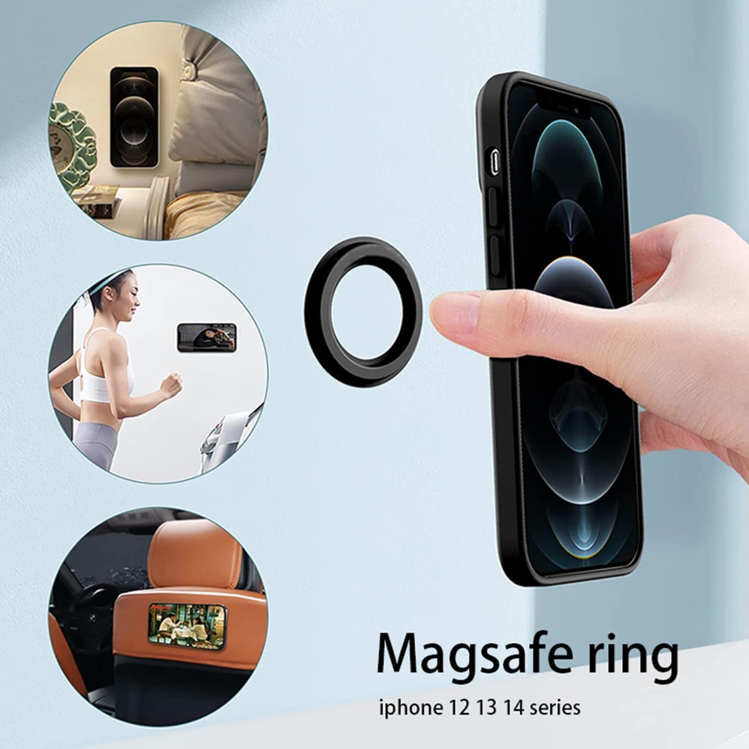 MagSafe Ring Wall Mount Magnetic Phone Holder for iPhone 15 14 13 12 Pro Max | Strong Secure Grip