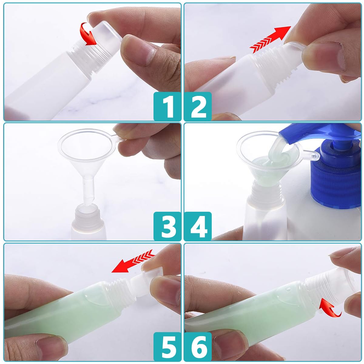 MAYCREATE Lip Gloss Tubes Set for DIY Cosmetics with 50 10ml Containers & Syringe | Clear Plastic Squeeze Design