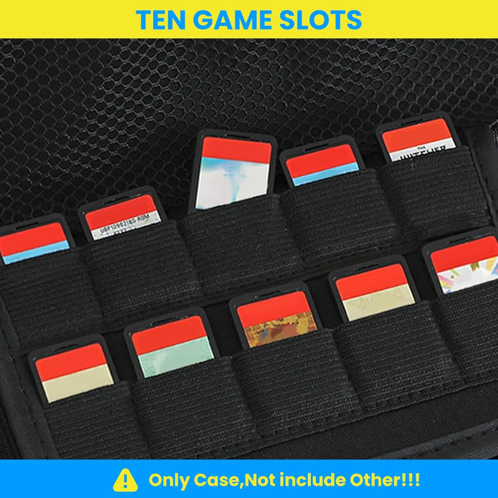 ZORBES Switch 2 Carry Bag for Travel with 10 Game Slots and Dual Zipper | EVA Hard Shell Case