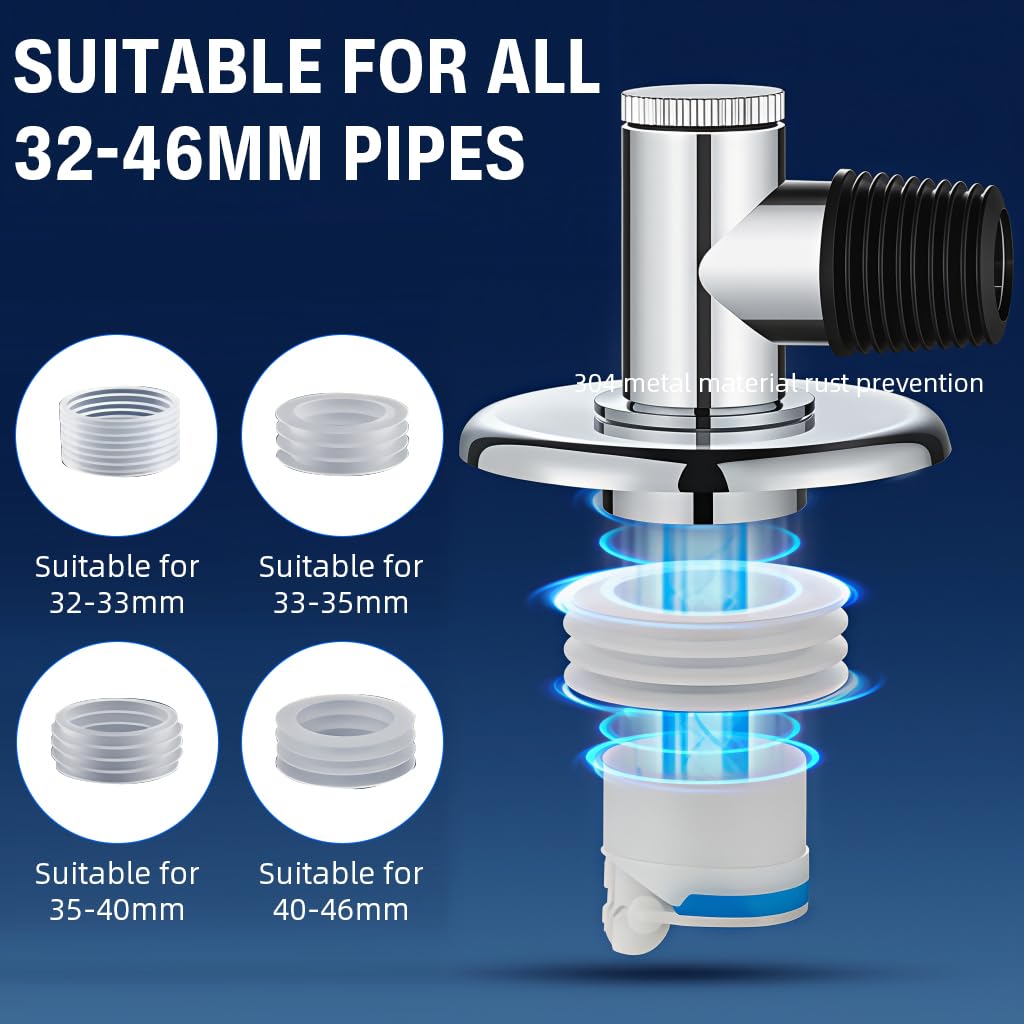 Supvox Washing Machine Drain Connector for Bathroom and Kitchen with Expandable Rubber Gasket | Leak Proof Sewer Pipe Plug Adapter
