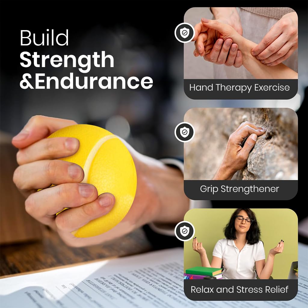 Proberos Hand Gripper Ball for Home Workout with 25lb Resistance featuring 4-Finger Loop Design