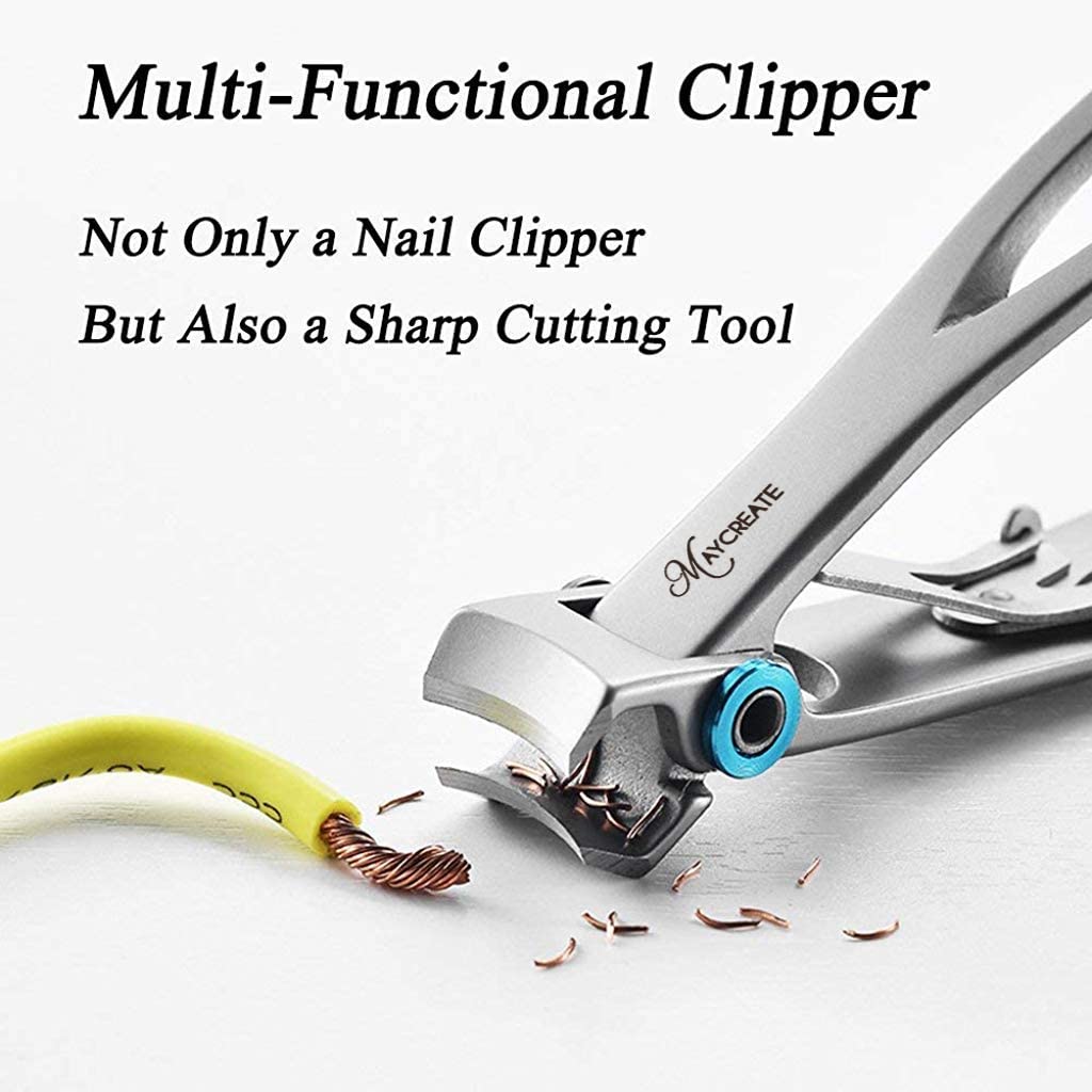 HASTHIP® Stainless Steel Nail Cutter with Clippers,Trimmer,Toe nail Cutting,Fingernail with Wide Opening Sharp Jaws,Toenail Clippers for Thick Nails with Nail File for Men