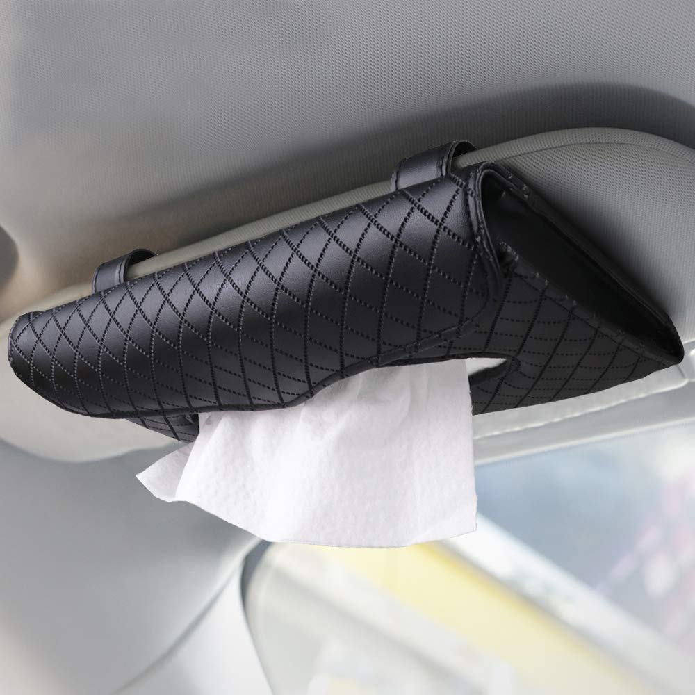 STHIRA® Car Tissue Holder, Sun Visor Insert-On Tissue Holder for Car, Pocket Tissue Box Holder for Car Visor Napkin Organizer, Tissue Paper Holder for Car Decoration Accessories Interior