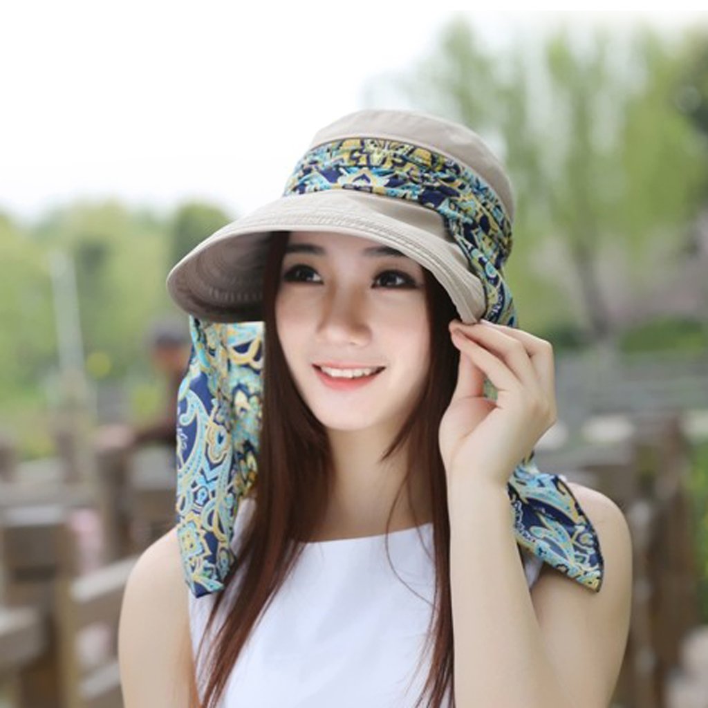PALAY Hats for Women with 14cm Wide Brim and Detachable Top for Summer Sun Protection | Canvas Fabric