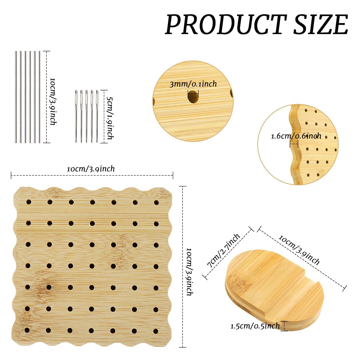 HASTHIP Crochet Blocking Board Set for Granny Squares with 4in Steel Pins and Yarn Needles