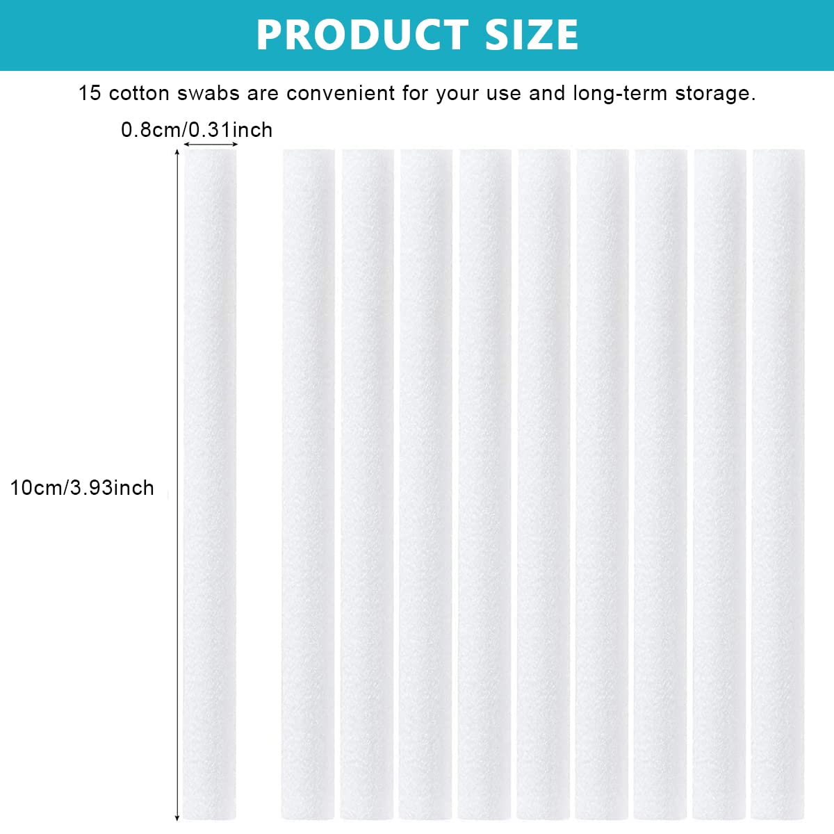 Supvox Humidifier Filter Stick for Universal Humidifiers with 15pcs 3.93 in Cotton Wicks | Soft Fiber Water Absorbent Refill
