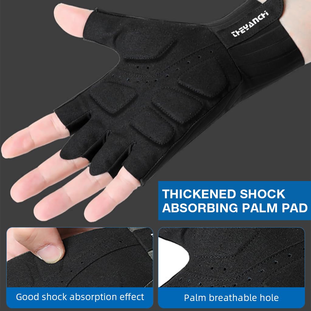 PROBEROS Riding Gloves for Bikers with Multi Density Palm Padding featuring Silicone Grip | XL Fingerless Breathable Design