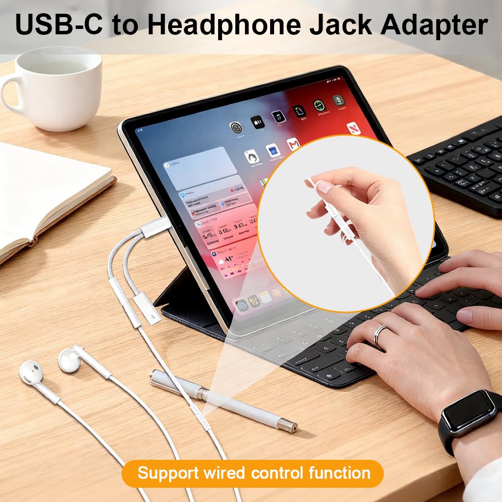 Verilux Type C to 3.5mm Audio Adapter with PD Fast Charging and Smart DAC Chip | Aluminum Alloy Design