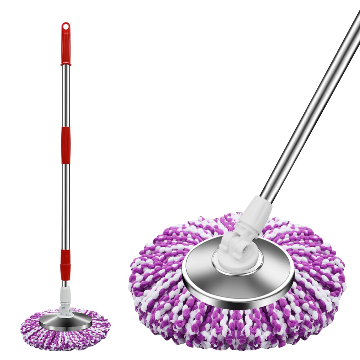 HASTHIP 360° Spin Floor Mop for Hardwood Tile & Laminate Floors with 14‑inch Head | Microfiber Wet and Dry Cleaning