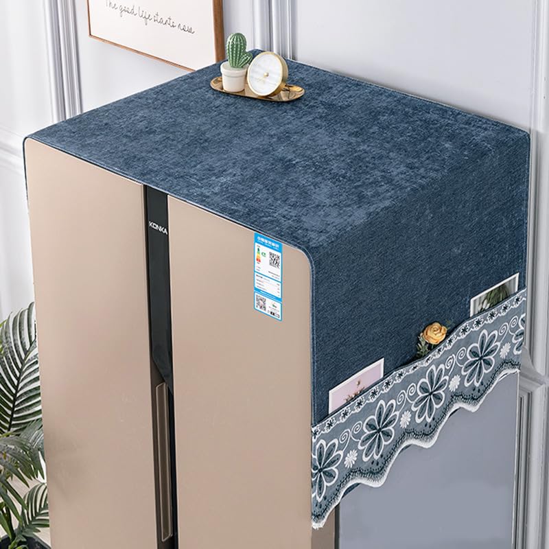 HASTHIP Fridge Cover for Top Single Door, Fashion Print Refrigerator Dust Proof Top Cover  PVC Refrigerator Top Cover for with Utility  Pocket Sundries Washing Machine Organize Bags, 50x130cm